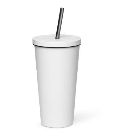 Insulated tumbler with a straw