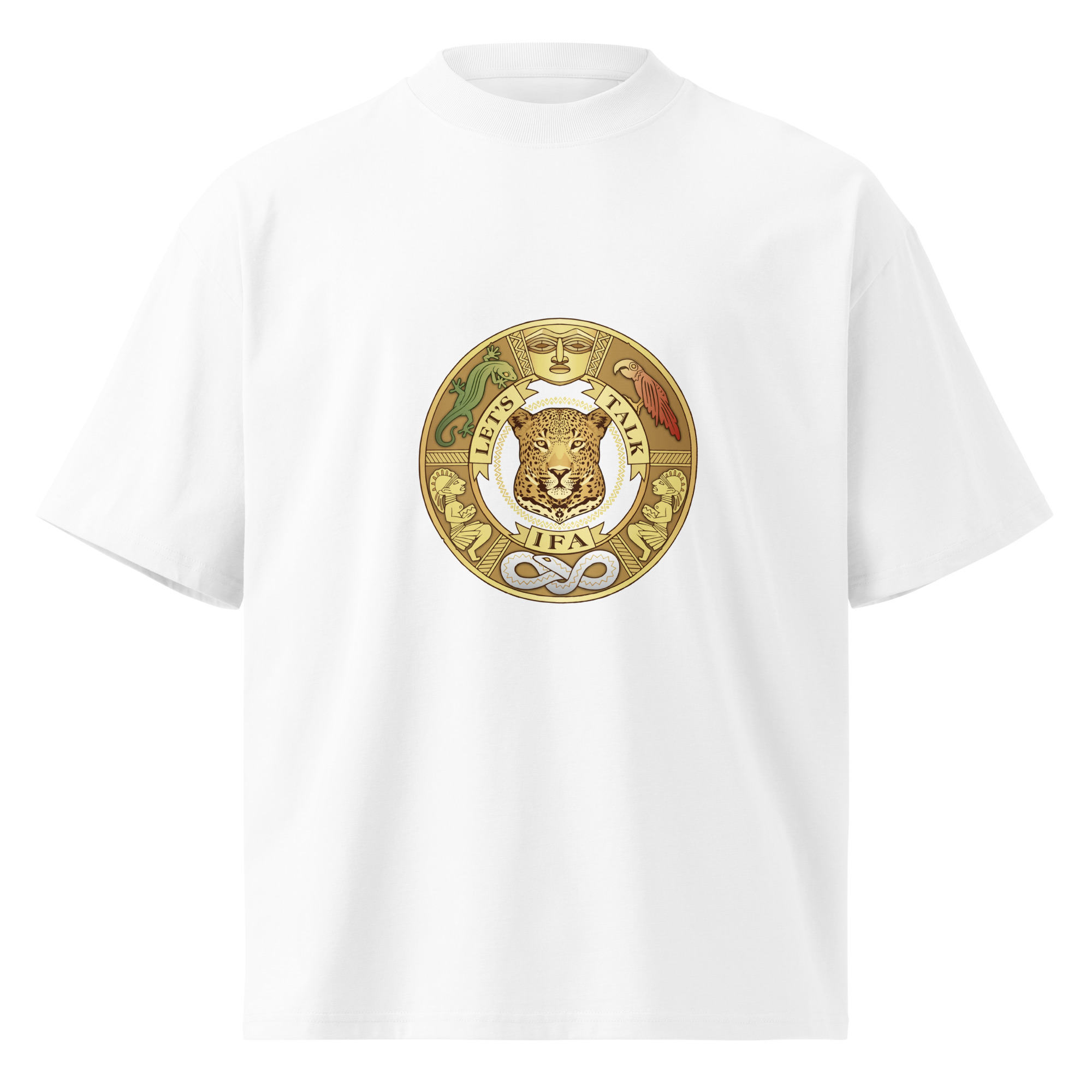 Unisex organic oversized high neck t-shirt