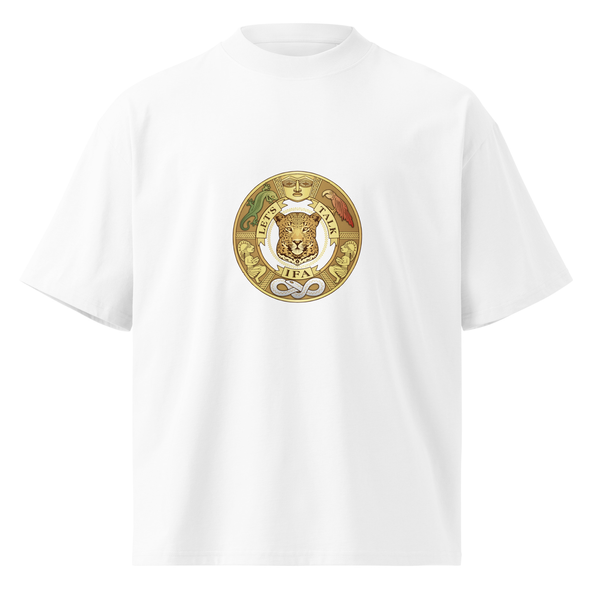 Unisex organic oversized high neck t-shirt